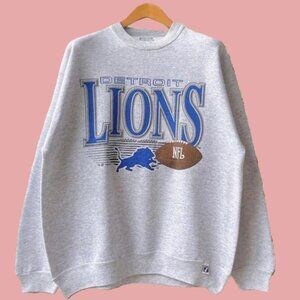 REMAKE 90s Detroit Lions NFL Sweatshirt Vtg Style Detroit Lions Shirt Ash Unisex